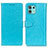 Leather Case Stands Flip Cover Holder A06D for Motorola Moto Edge 20 Lite 5G Sky Blue