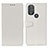 Leather Case Stands Flip Cover Holder A06D for Motorola Moto G Play (2023) White