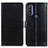 Leather Case Stands Flip Cover Holder A06D for Motorola Moto G Pure Black