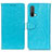 Leather Case Stands Flip Cover Holder A06D for OnePlus Nord CE 5G Sky Blue