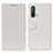 Leather Case Stands Flip Cover Holder A06D for OnePlus Nord CE 5G White