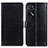 Leather Case Stands Flip Cover Holder A06D for Oppo A16 Black