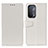 Leather Case Stands Flip Cover Holder A06D for Oppo A54 5G White