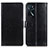 Leather Case Stands Flip Cover Holder A06D for Oppo A54s Black