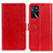 Leather Case Stands Flip Cover Holder A06D for Oppo A54s Red