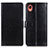Leather Case Stands Flip Cover Holder A06D for Samsung Galaxy A22 5G SC-56B Black
