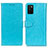 Leather Case Stands Flip Cover Holder A06D for Samsung Galaxy F02S SM-E025F Sky Blue