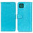 Leather Case Stands Flip Cover Holder A06D for Samsung Galaxy F42 5G Sky Blue