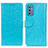 Leather Case Stands Flip Cover Holder A06D for Samsung Galaxy M52 5G Sky Blue