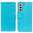 Leather Case Stands Flip Cover Holder A06D for Samsung Galaxy S22 Plus 5G Sky Blue