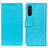 Leather Case Stands Flip Cover Holder A06D for Sony Xperia 10 III Lite Sky Blue