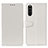 Leather Case Stands Flip Cover Holder A06D for Sony Xperia 10 III SO-52B White