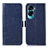 Leather Case Stands Flip Cover Holder A07D for Huawei Honor 90 Lite 5G Blue