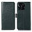 Leather Case Stands Flip Cover Holder A07D for Huawei Honor X6a Green