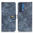 Leather Case Stands Flip Cover Holder A07D for Motorola Moto Edge (2021) 5G Blue