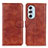 Leather Case Stands Flip Cover Holder A07D for Motorola Moto Edge 30 Pro 5G Brown