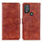 Leather Case Stands Flip Cover Holder A07D for Motorola Moto G Power (2022) Brown