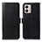 Leather Case Stands Flip Cover Holder A07D for Motorola Moto G53j 5G Black