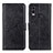 Leather Case Stands Flip Cover Holder A07D for Nokia C22 Black