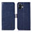 Leather Case Stands Flip Cover Holder A07D for Nothing Phone 2 Blue