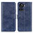 Leather Case Stands Flip Cover Holder A07D for OnePlus Ace 5G Blue