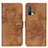 Leather Case Stands Flip Cover Holder A07D for OnePlus Nord CE 5G Brown