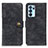 Leather Case Stands Flip Cover Holder A07D for Oppo Reno6 Pro 5G India Black