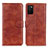 Leather Case Stands Flip Cover Holder A07D for Samsung Galaxy A02s Brown