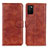 Leather Case Stands Flip Cover Holder A07D for Samsung Galaxy A03s Brown