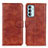 Leather Case Stands Flip Cover Holder A07D for Samsung Galaxy F23 5G Brown