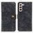Leather Case Stands Flip Cover Holder A07D for Samsung Galaxy S21 5G Black