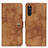 Leather Case Stands Flip Cover Holder A07D for Sony Xperia 10 III Lite Brown