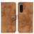 Leather Case Stands Flip Cover Holder A07D for Sony Xperia 5 III Brown