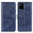 Leather Case Stands Flip Cover Holder A07D for Vivo Y21s Blue