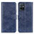 Leather Case Stands Flip Cover Holder A07D for Vivo Y30 5G Blue