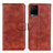 Leather Case Stands Flip Cover Holder A07D for Vivo Y32 4G Brown