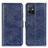 Leather Case Stands Flip Cover Holder A07D for Vivo Y55s 5G Blue