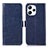 Leather Case Stands Flip Cover Holder A07D for Xiaomi Redmi 12 4G Blue