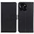 Leather Case Stands Flip Cover Holder A08D for Huawei Honor X6a Black