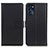 Leather Case Stands Flip Cover Holder A08D for Motorola Moto G 5G (2022) Black