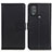 Leather Case Stands Flip Cover Holder A08D for Motorola Moto G Play (2023) Black