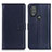 Leather Case Stands Flip Cover Holder A08D for Motorola Moto G Play (2023) Blue