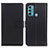 Leather Case Stands Flip Cover Holder A08D for Motorola Moto G40 Fusion Black