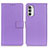 Leather Case Stands Flip Cover Holder A08D for Motorola MOTO G52 Purple