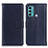 Leather Case Stands Flip Cover Holder A08D for Motorola Moto G60 Blue