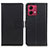 Leather Case Stands Flip Cover Holder A08D for Motorola Moto G84 5G Black