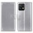 Leather Case Stands Flip Cover Holder A08D for Motorola Moto X40 5G Silver