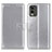 Leather Case Stands Flip Cover Holder A08D for Nokia C210 Silver