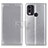 Leather Case Stands Flip Cover Holder A08D for Nokia C22 Silver