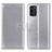 Leather Case Stands Flip Cover Holder A08D for Nokia G100 Silver